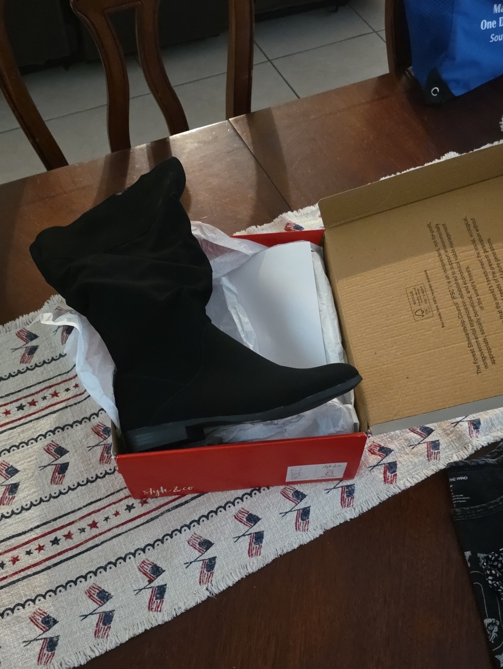 Style & Co. Black Over-the-Knee Flat Boots